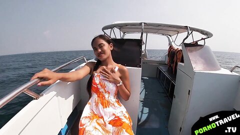 Sexy Asian Girl On The Boat