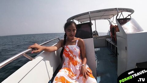Sexy Asian Girl On The Boat