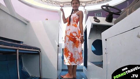 Sexy Asian Girl On The Boat
