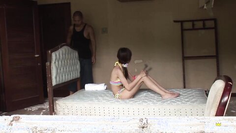 Skinny Japanese Chick Gets Her Hairy Pussy Pleased And Creampied By A M