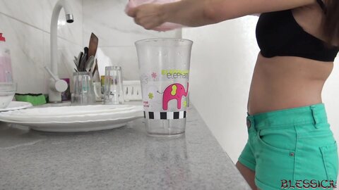 Asian Slut Washes More Than Dishes