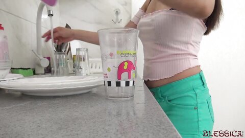 Asian Slut Washes More Than Dishes