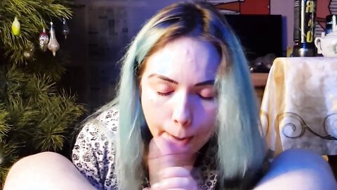 Cute Asian Girl Eats Cum Under The Christmas Tree New Year 2023