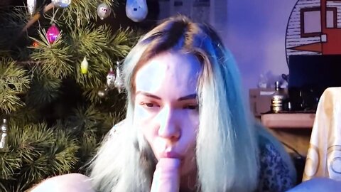 Cute Asian Girl Eats Cum Under The Christmas Tree New Year 2023