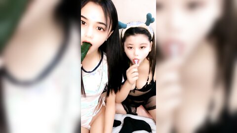 Chinese Asian Cute Girls Masturbation With Cucumbers Lesbian Acts