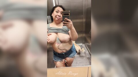 Flashing On The Elevator With My Pet 6409Ef1C1B311