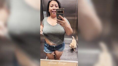 Flashing On The Elevator With My Pet 6409Ef1C1B311