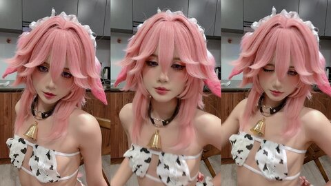 [Cosplay] PoppaChan - Yae Miko Cow (8)
