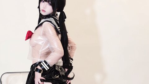 [Cosplay] 柒柒要乖哦 兽尾透明JK [112P1V-1.85GB]
