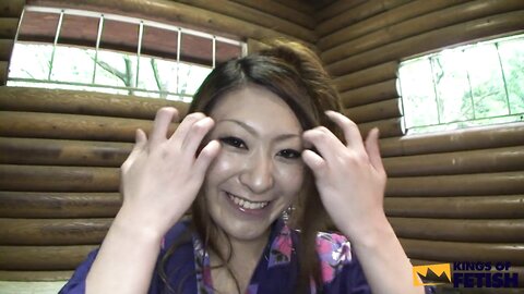 Japanese Girl Sucks A Man With Hairy Dick In The Bathroom And Gets Her