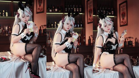 [Cosplay] 半半子 欧根亲王Bunny [62P7V-762MB]