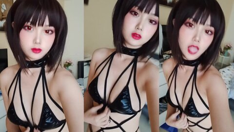 [Cosplay] 您的蛋蛋 自拍黑色连t裤 [33P7V-227MB] (7)
