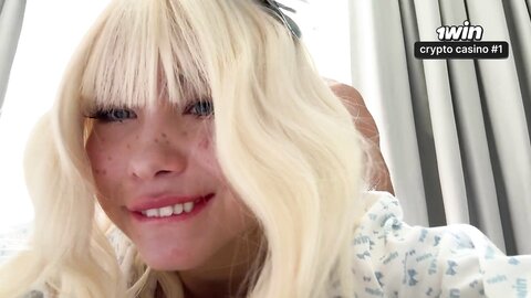 Asian Blonde Is Covered In Cum