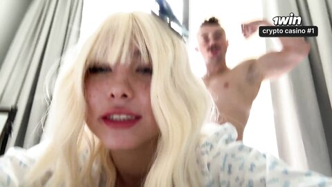 Asian Blonde Is Covered In Cum