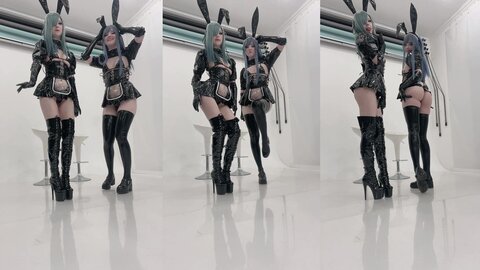 [Cosplay] Candy Ball Latex Bunny Twins [57P10V-713MB] (7)