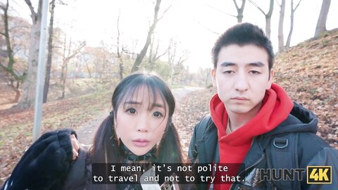Petite Japanese Tourist Sakura Jumped On A Strangers Cock In Front Of Her Bf