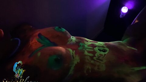 Teen Gf Makes Him Cum And Uses Sperm From Condom Under The Uv Light