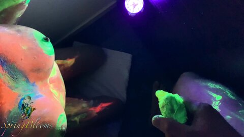 Teen Gf Makes Him Cum And Uses Sperm From Condom Under The Uv Light