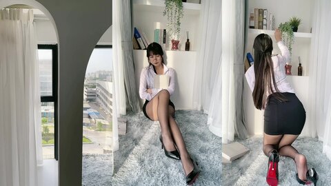 [Cosplay] 不呆猫 黑丝包臀OL [24P5V-908MB] (5)