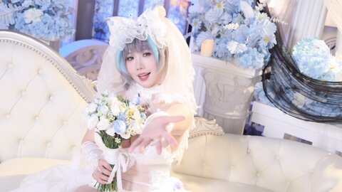 [Cosplay] 麻花麻花酱 碧蓝航线 柴郡内衣花嫁 [32P2V-710MB] (2)