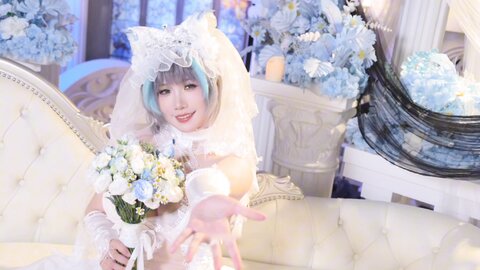 [Cosplay] 麻花麻花酱 碧蓝航线 柴郡内衣花嫁 [32P2V-710MB] (2)