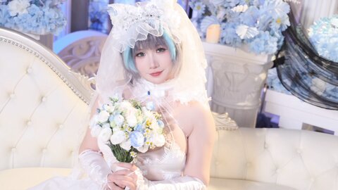 [Cosplay] 麻花麻花酱 碧蓝航线 柴郡内衣花嫁 [32P2V-710MB] (2)