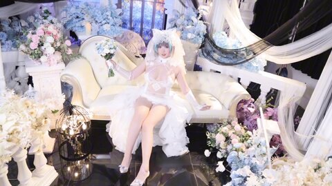[Cosplay] 麻花麻花酱 碧蓝航线 柴郡内衣花嫁 [32P2V-710MB] (2)
