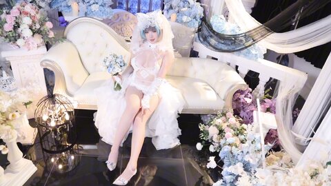 [Cosplay] 麻花麻花酱 碧蓝航线 柴郡内衣花嫁 [32P2V-710MB] (2)