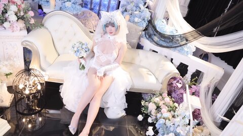[Cosplay] 麻花麻花酱 碧蓝航线 柴郡内衣花嫁 [32P2V-710MB] (2)