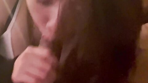 Asian Girl Dutifully Sucks Cum Out While Watching Porn