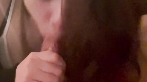 Asian Girl Dutifully Sucks Cum Out While Watching Porn