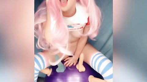 Belle Delphine Latest  Video 20 Yoga Ball Dildo Show