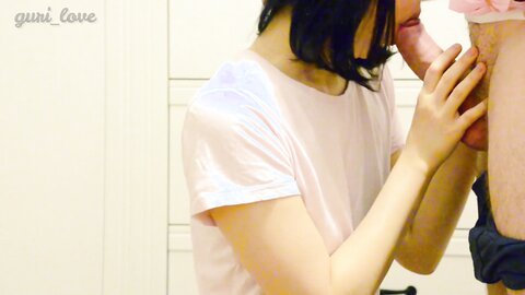 Cute Asian Girl ***s On Cum After A Blowjob With A Huge Cumshot