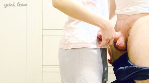 Cute Asian Girl ***s On Cum After A Blowjob With A Huge Cumshot
