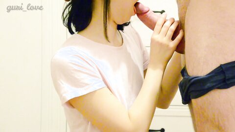 Cute Asian Girl ***s On Cum After A Blowjob With A Huge Cumshot