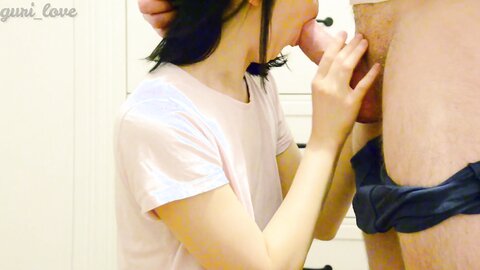 Cute Asian Girl ***s On Cum After A Blowjob With A Huge Cumshot