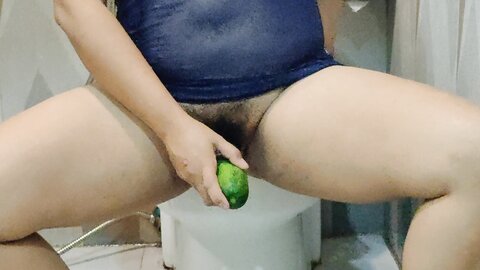 Squirting Asian Girl Using Cucumber