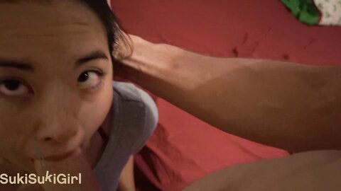 Face Soaked In Cum Throatfuck For Asian Girl In Pajamas Wmaf Pov