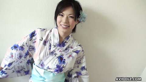 Japanese Brunette Kimono Lady Saki Aoyama Cock SuckingUncensored