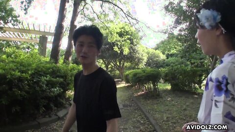 Japanese Brunette Kimono Lady Saki Aoyama Cock SuckingUncensored