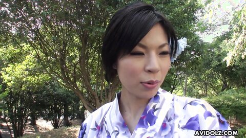 Japanese Brunette Kimono Lady Saki Aoyama Cock SuckingUncensored