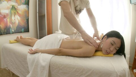 Asian Girl First Massage Session