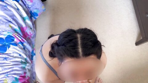 Asian College Girl Gives Blowjob And Gets Facial