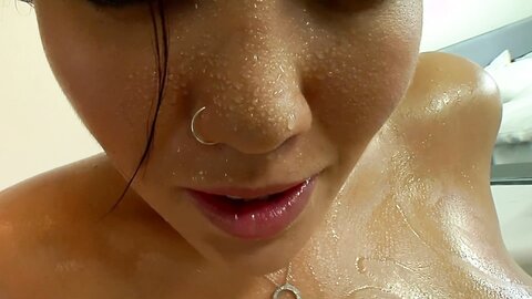 Asian Babe With Huge Tits Takes Bath And Masturbates