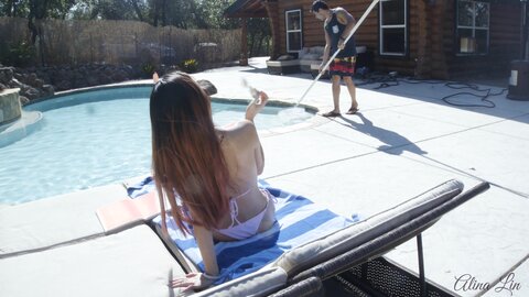 Layndare Alina Plays With Her New Pool Boy