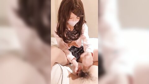 Japanese School Girl Part11 Lotion Handjob In Hotel Bed Amateur
