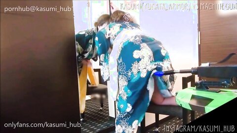 Yukata Girl Takes On The Fuck Machine