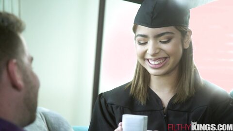 Hazel Heart Step Niece Graduates To First Big Cock