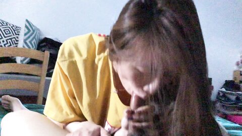 He's Getting His Dick Sucked By Her Korean GF