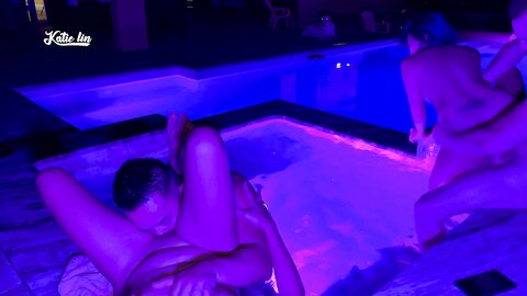 Katielin Nextdoor Neon Hot Tube Foursome